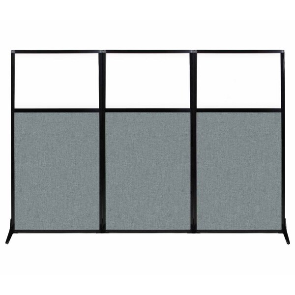 Work Station Screen 99" x 70" Sea Green Fabric With Clear Window